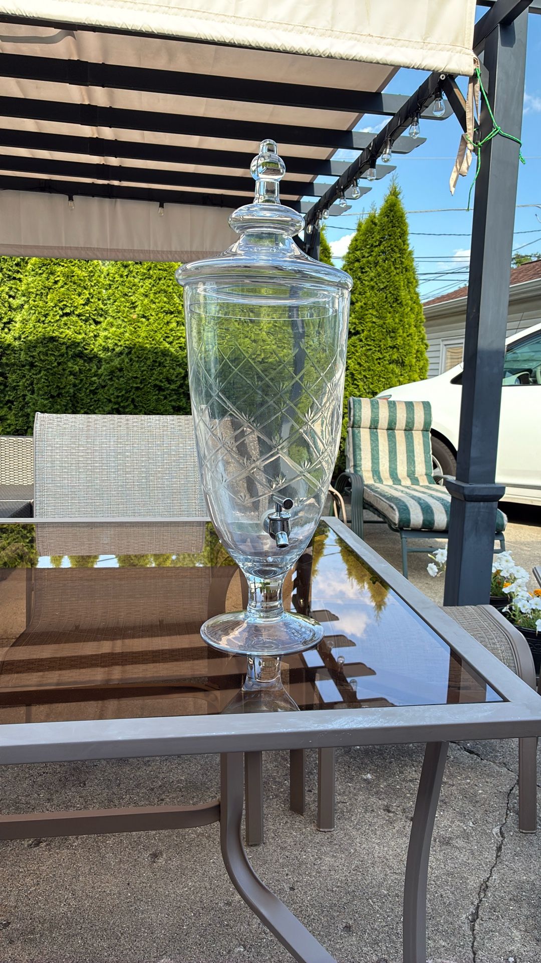 Cut Glass Beverage Dispenser
