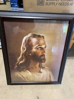 Vintage Framed Print of “Head of Christ” by Artist Warner Sallman