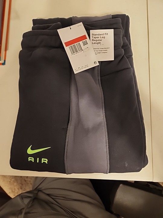 Nike Sweatpants Jogger Black Tapered-leg Size Large New