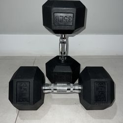 35 Lbs Pound Dumbell Hexagon Rubber Dumbell 