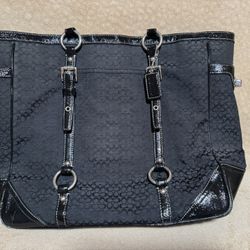 Coach Signature Gallery Black Tote Purse