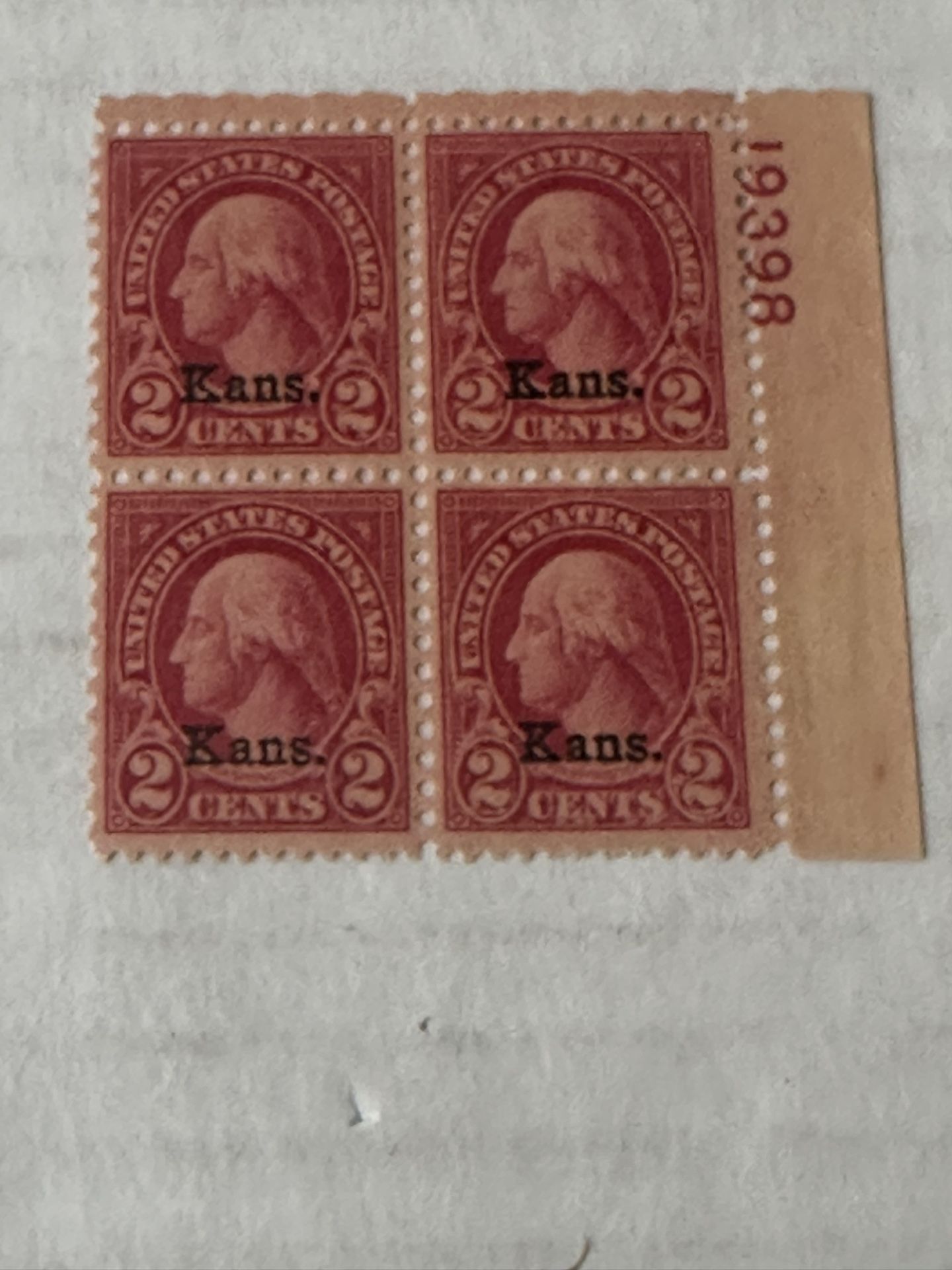 United States 660 Block Of 4 2 Cent Kansas Mint No Hinge Stamps