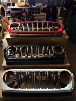Bright white Jeep wrangler JL gladiator JT new style grille