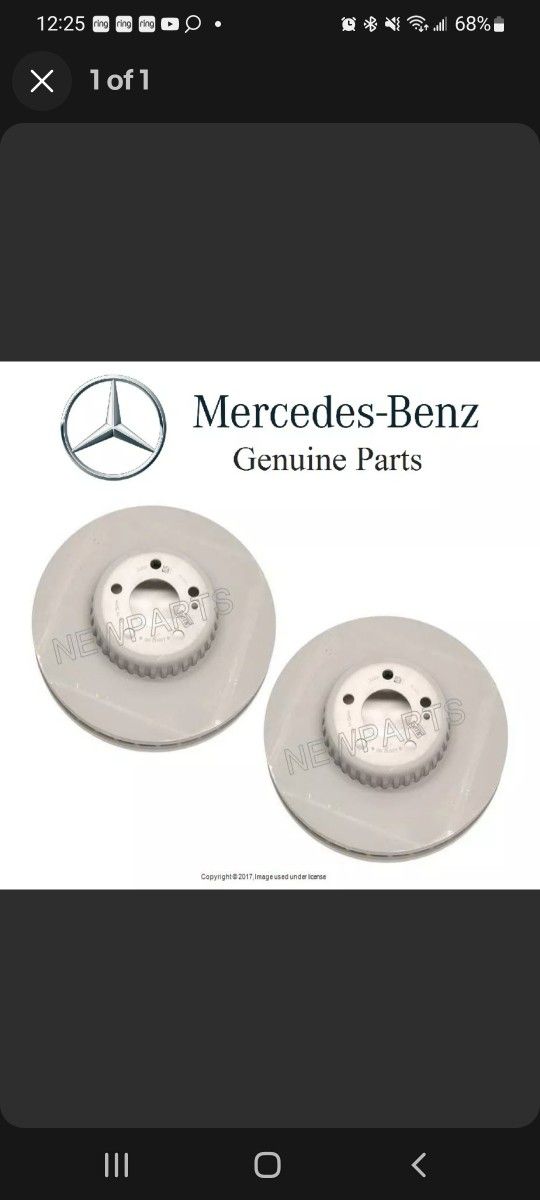 2017 Mercedes Glc 300 Front Rotos/brake Pads Genuine Mercedes Parts