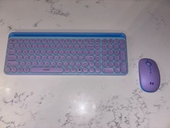 Purple mouse and keyboard wireless