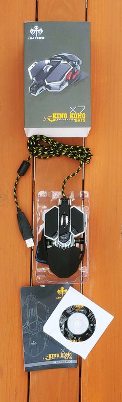BRAND NEW Professional Programmable Gaming Mouse | Aluminum Chassis | Ergonomic Design | Hi Precision 4800DPI | RGB LED | King Kong Lightning Bats X7