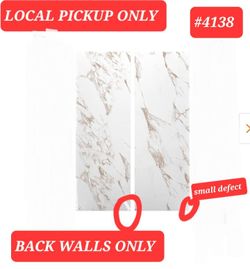 ➿️ 30"W x84"H Glue-Up Alcove Back Shower Wall Set,Solid Composite Stone Caramel #4138