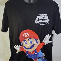 Super Mario Galaxy Movie Mens Graphic Tee Large Mario 