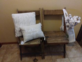 Vintage wood folding chairs