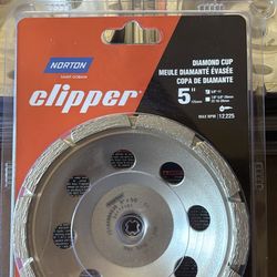 Norton 5” Diamond Wheel Cup 5/8”-11