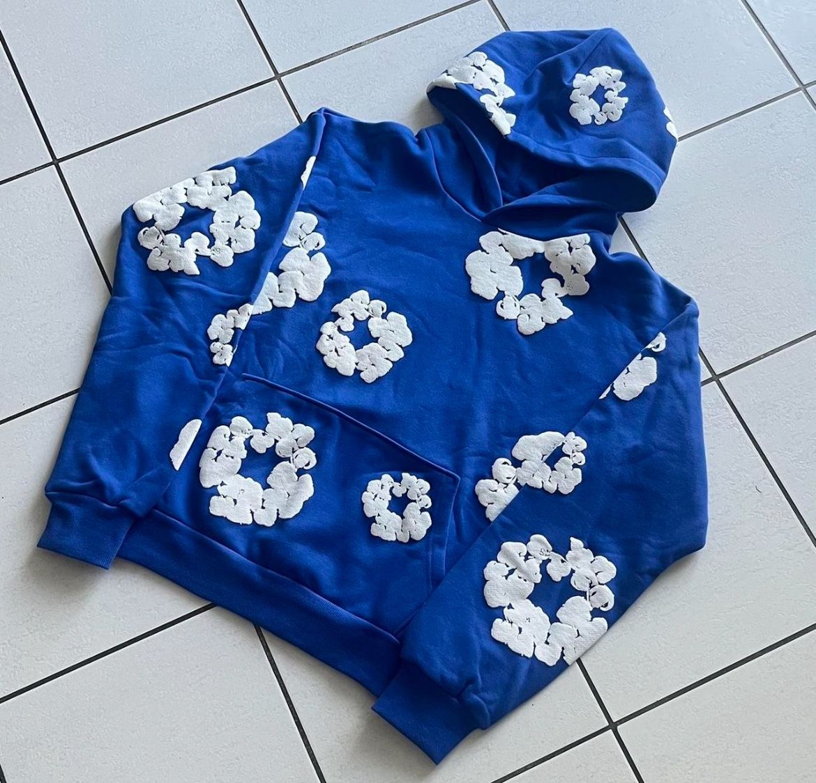 Brand New Blue Denim Tear Hoodie