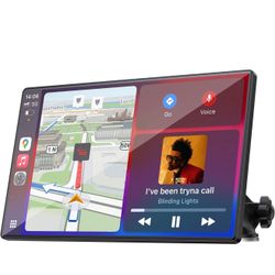New Carplay Screen for Car, 9'' Wireless CarPlay & Android Auto- Upgrade Portable Touchscreen with Bluetooth, Mirror Link, Voice Control, Hands-Free C