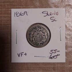 1869 Sheild Nickel 