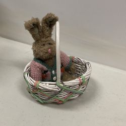 Vintage Easter Basket With Bunny