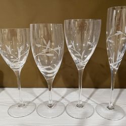  NEW Lenox Opal Innocence Crystal glass 32 piece set 