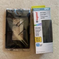 New - Black GFCI outlet & Cover