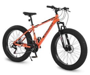 New in Box 24” Fat Tire Bike Full Shimano 7 Speeds Mountain Bike Dual Disc Brake Assemble Required