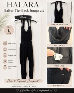 Halara Halter Tie-back jumpsuit L Tall