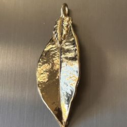 Vintage Maile Leaf Pendant Gold Dipped , Hawaiian. 