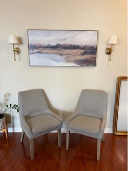 Two upholstered dining chairs / accent chairs