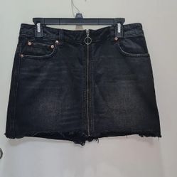 Black Denim Skirt