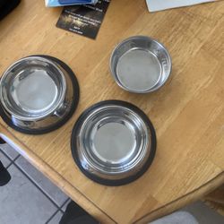 Three Small Pet Bowls