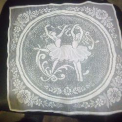 Vintage Hand Crocheted Filet Lace Panel