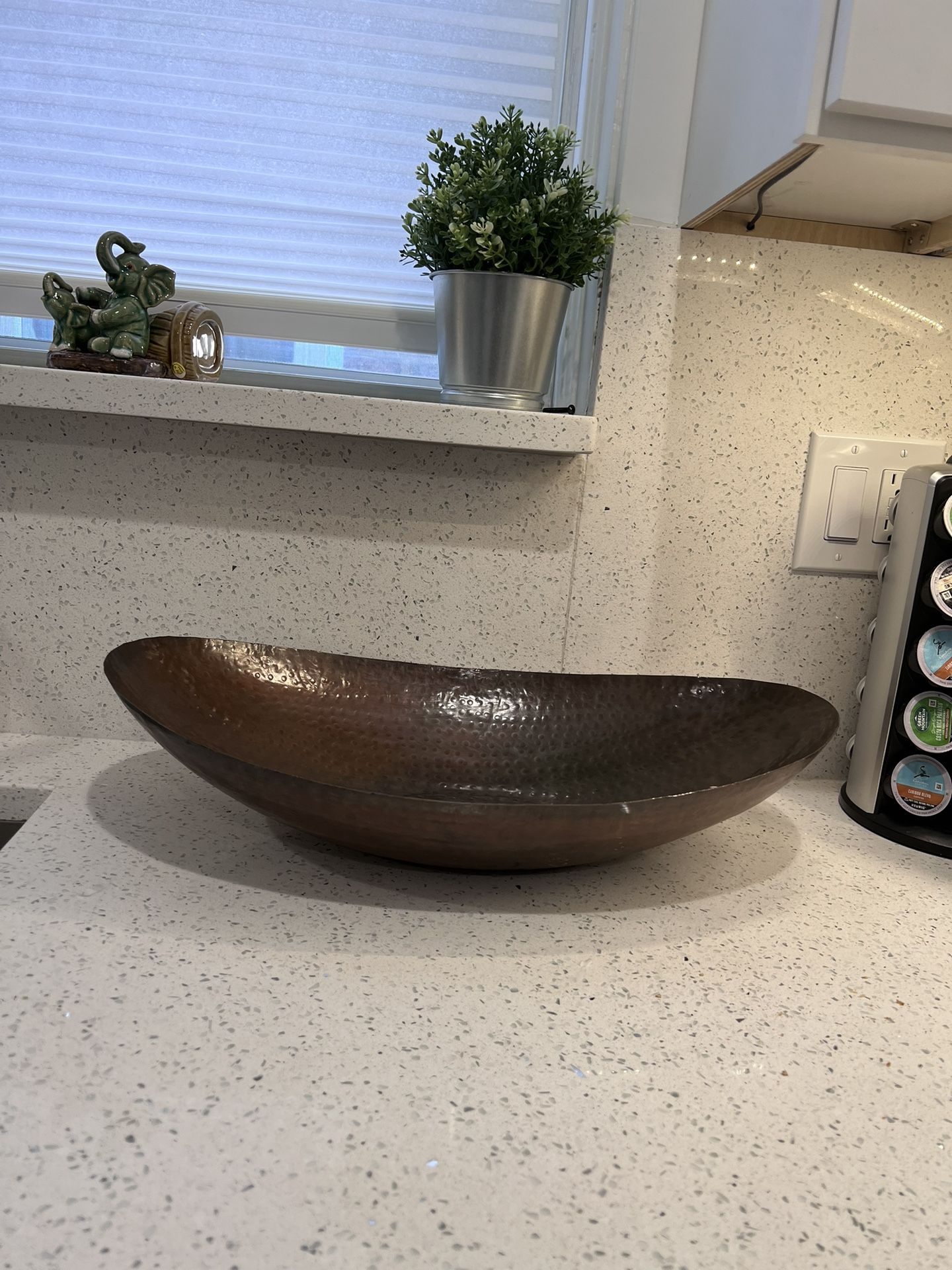 Oval Metal  Bowl Bronze 20x13