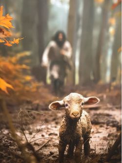 Jesus Lost Lamb Canvas (New)