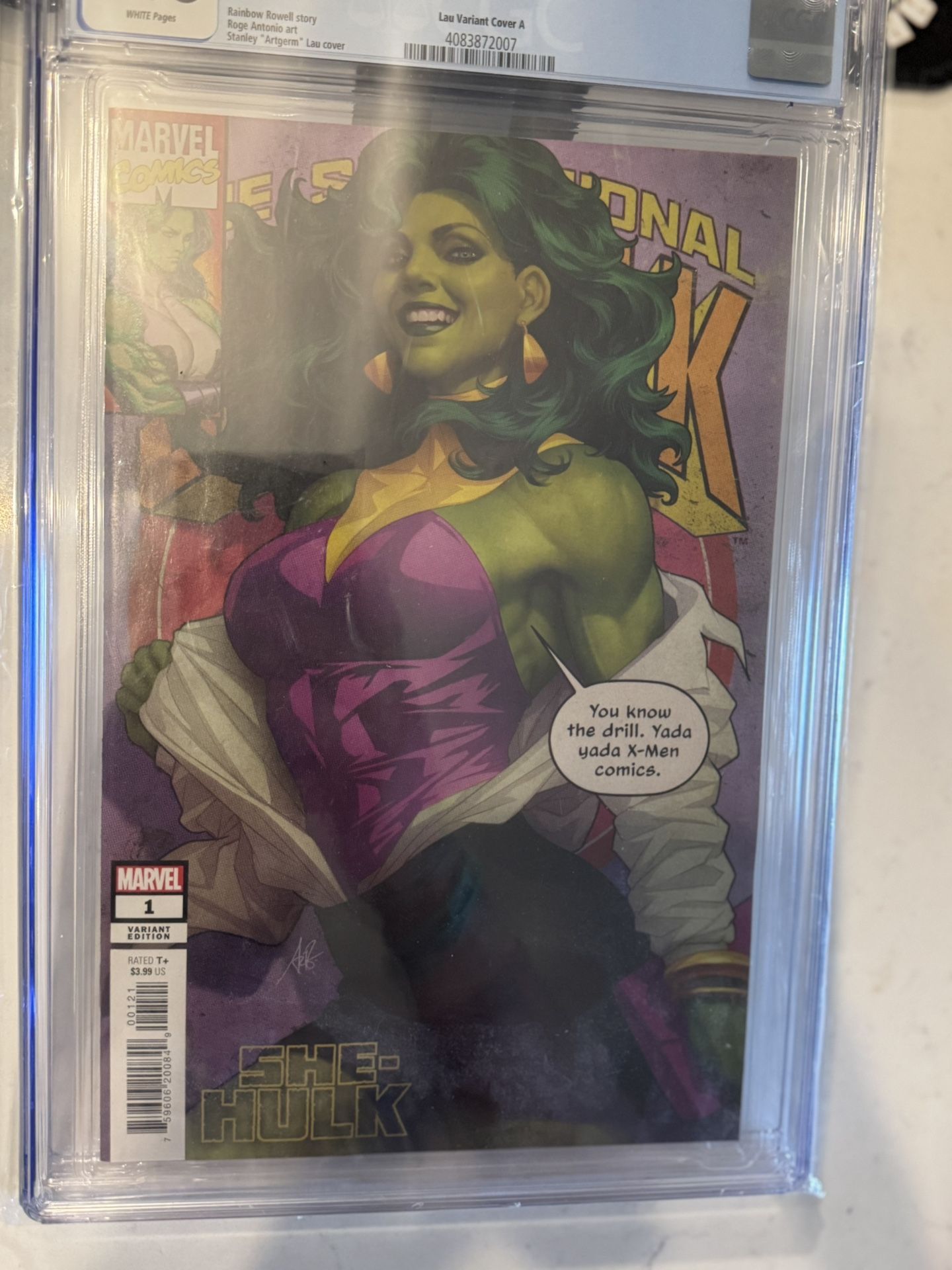 She Hulk #1 Stanley Artgerm Lau Variant Cover A Comic CGC 9.8 Graded #(contact info removed)