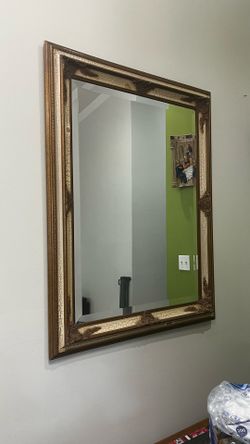 Large Decorative Wall Mirror with Ornate Antique Frame