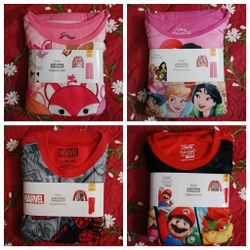DISNEY PRINCESS, SQUISHMALLOWS, SPIDERMAN OR SUPER MARIO 2 PIECE PAJAMA SET 👉$15 EACH ONE 👉PLEASE CHECK PICTURES FOR SIZES AVAILABLE 