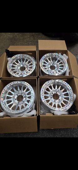 17" KMC wheels/rims KM445 beadlocks machined chrome