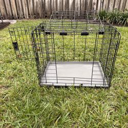 Double Door Collapsible Wire Dog Crate, 24 inch