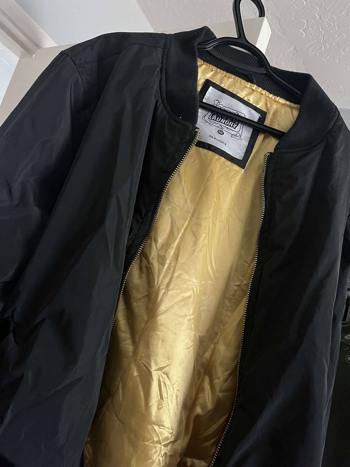 Black And Gold Bomber Jacket