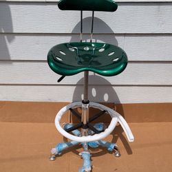 Low Back Polymer Drafting Stool With Tractor Seat