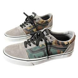 Vans Men's Ward Mixed Camo Frost Gray/White Suede VN0A38DM14M Size 9.5 EUC