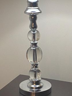 Modern Buffet/Table Lamp With 4 Heavy Clear Glass Balloons And Chrome Base H26"