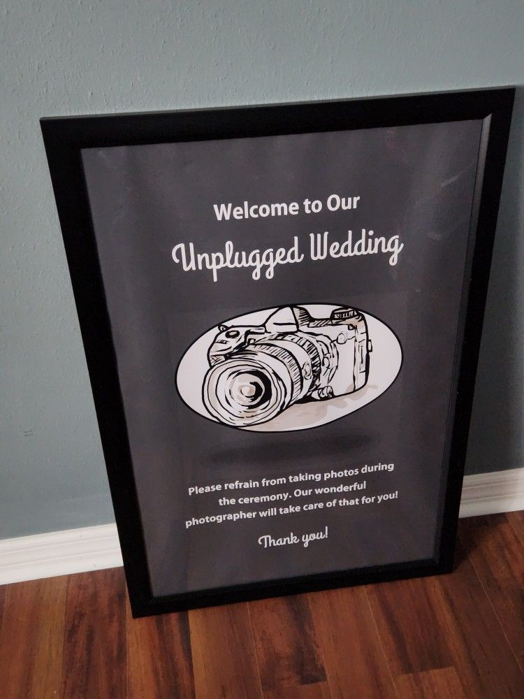 Unplugged Wedding Poster With Frame