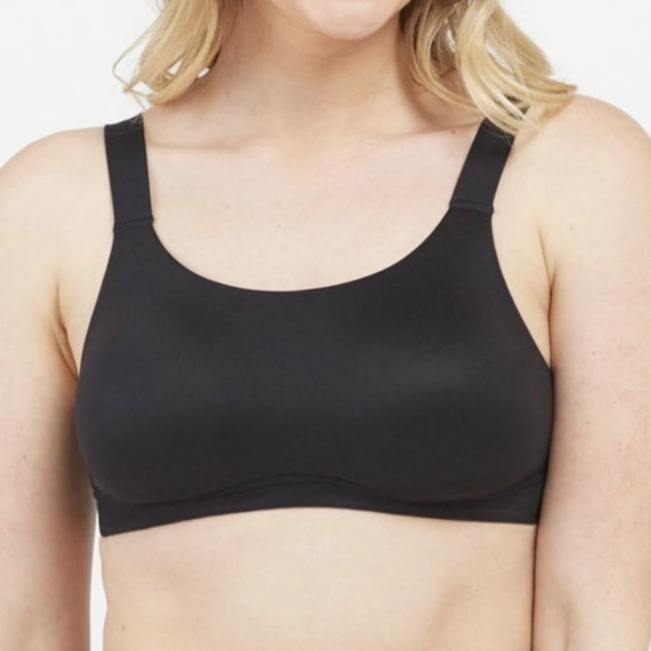 SPANX Black Bra-llelujah! Thick Strap Lightly Lined Stretch Tank Bralette Bra