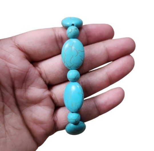 Vintage Marbled Turquoise Stretch Bracelet