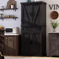 Kitchen Pantry Cabinet, Black