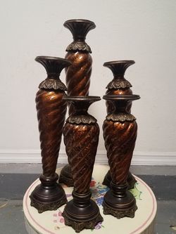 Bronze ceramic candle holders