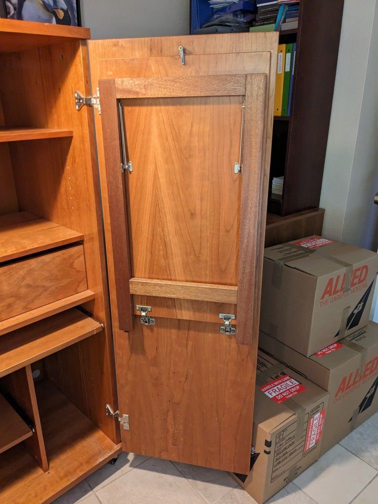 Wooden Cabinet With Secretary Desk