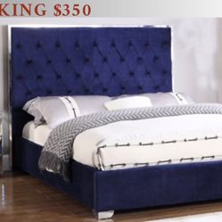 Blue Beds - Queen & King Sizes. Mattress Sold Separate 