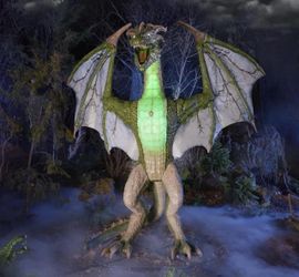 8Ft Roaring Dragon Halloween Prop Life Size Animated Yard Decoration Brand New