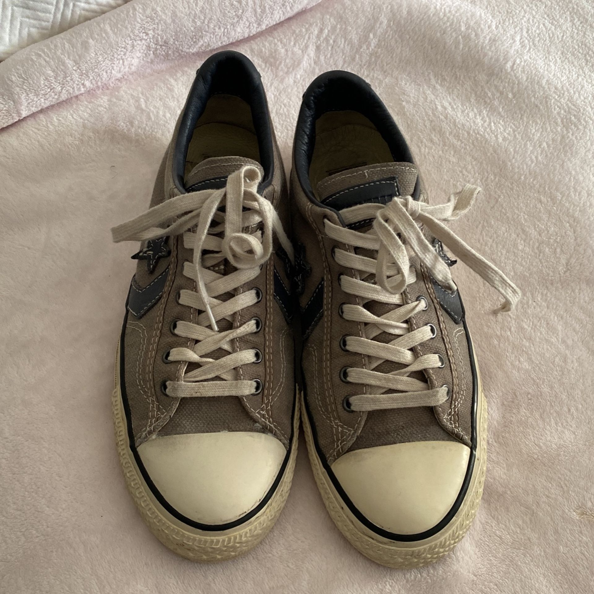 Mens John Varvatos Canvas Leather Shoes Size 8.5