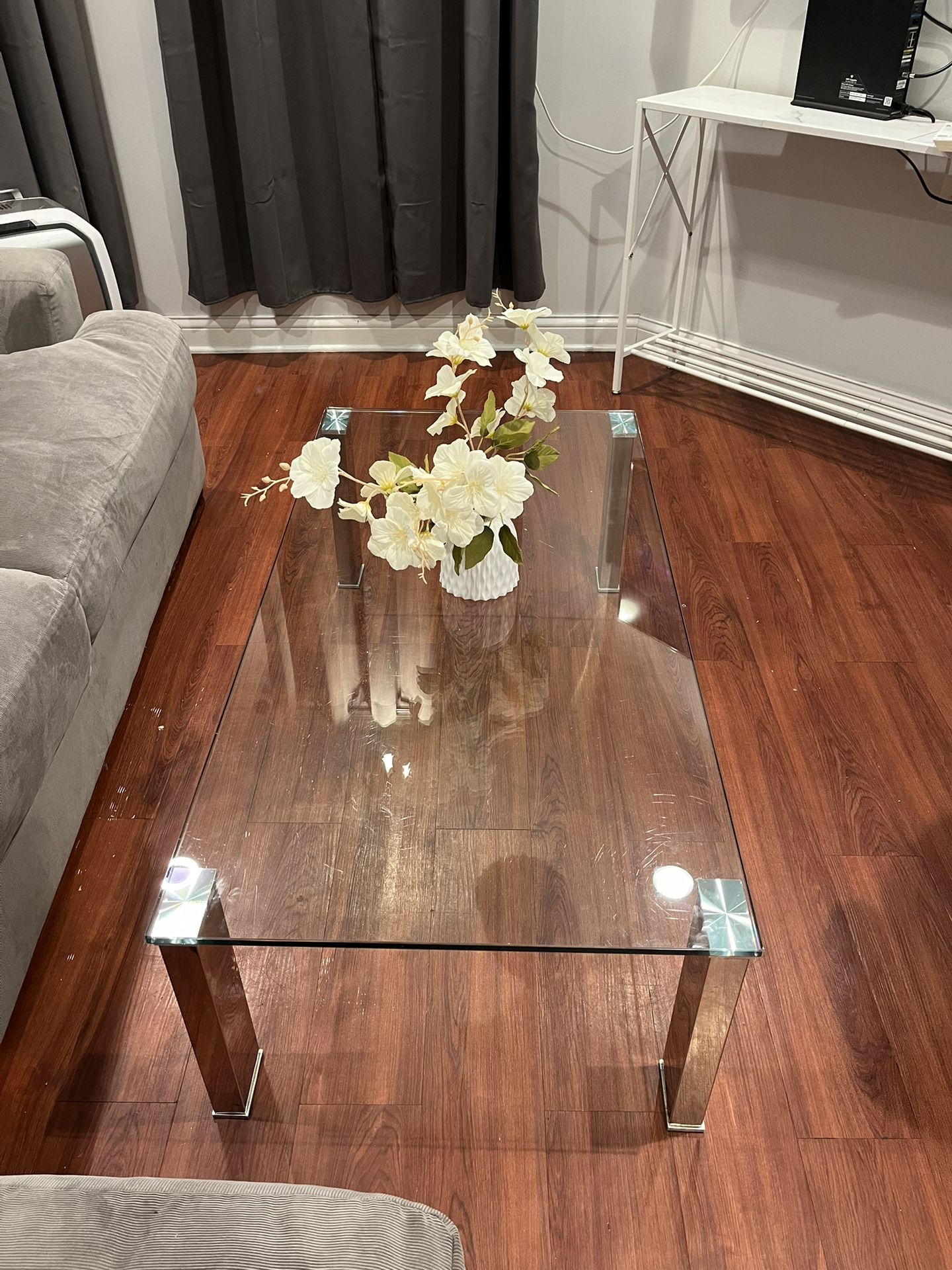 Glass Coffee Table With Chrome Legs