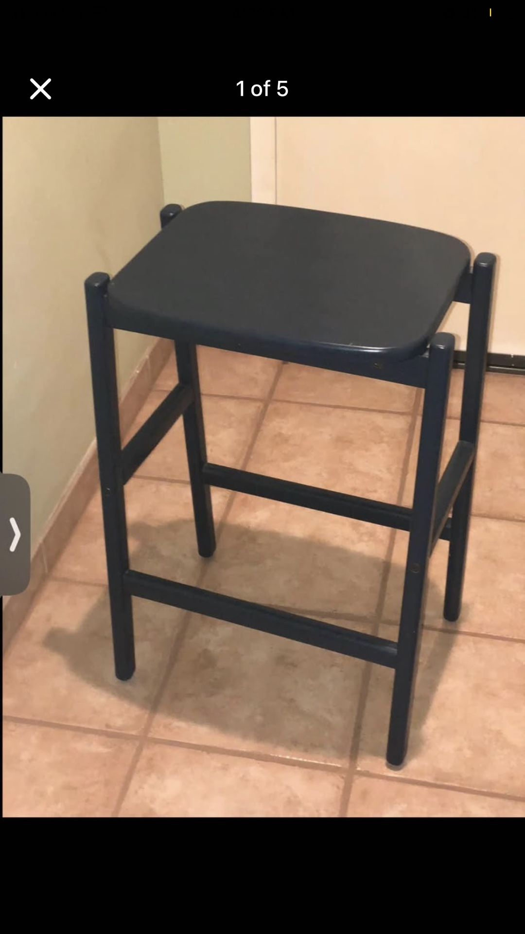 One Wood Bar Stool (blue)