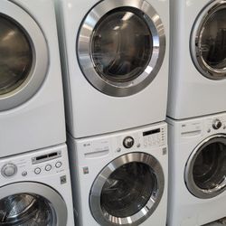 LG Front Load Washer And Stackable Gas Dryer Set 